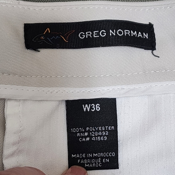 Greg Norman Shorts Men's 36 Cream Beige Golf Chino Pleated - Picture 7 of 9